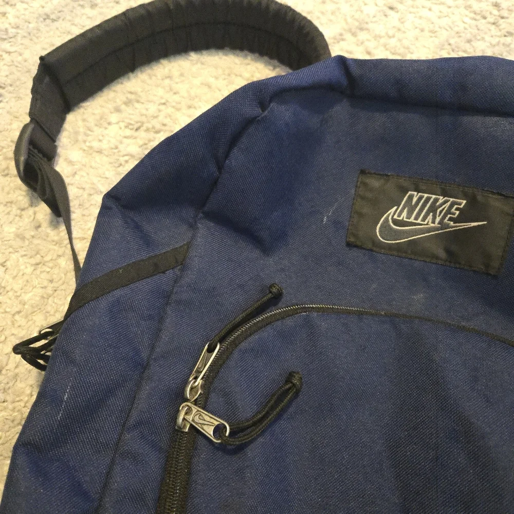 VTG Nike 90s Navy Blue Backpack – Made in Korea – Gorpcore Retro Y2K